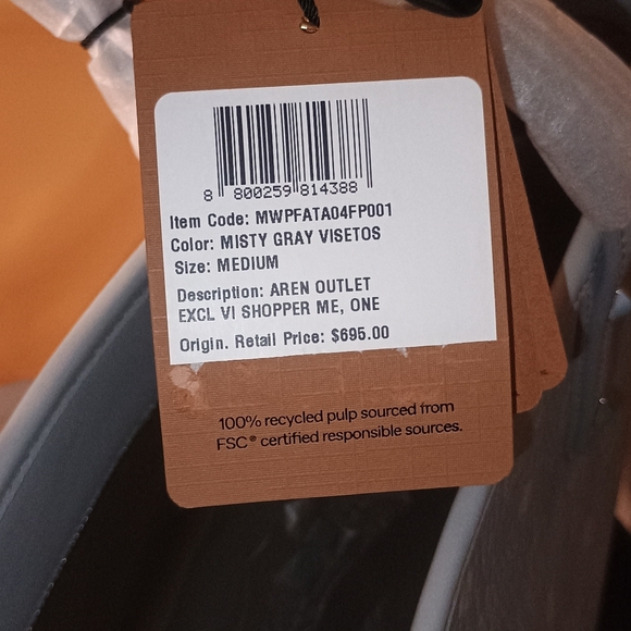 MCM Misty Gray Visetos Medium Tote - Picture 6 of 10